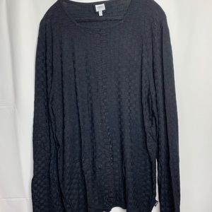 Armani Collezioni Checkered Weave Black Top Sz XXL